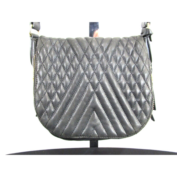 Vince Camuto Bailey Black Quilted Leather Flap Crossbody Handbag - Picture 3 of 13